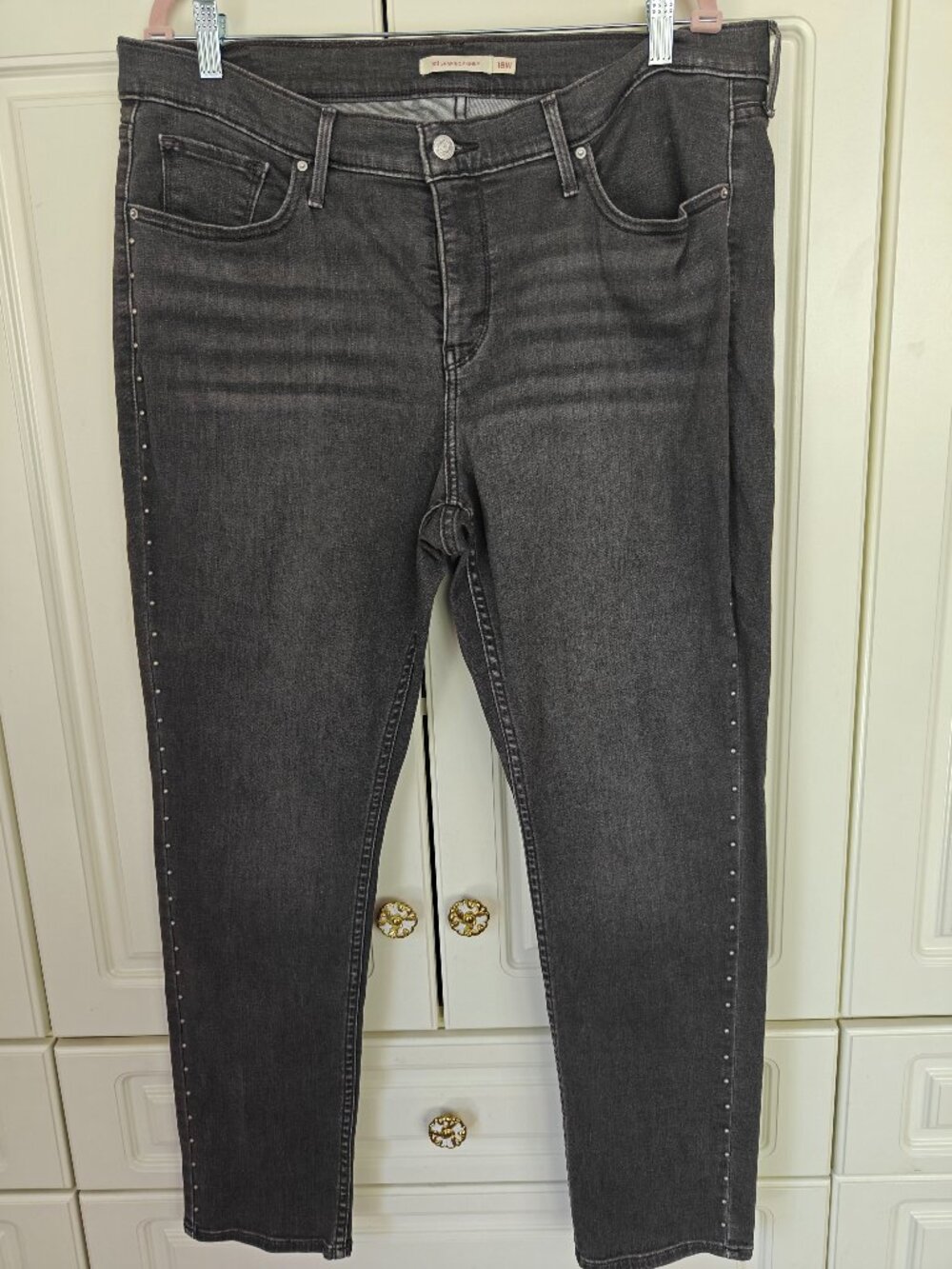 Levi's Dark Grey Women's 311 Shaping Skinny Jeans, Size 18W